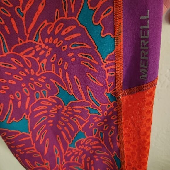Merrell Capri Patterned Pull-On Leggings Back Zip Pocket Size XL - Picture 6 of 8